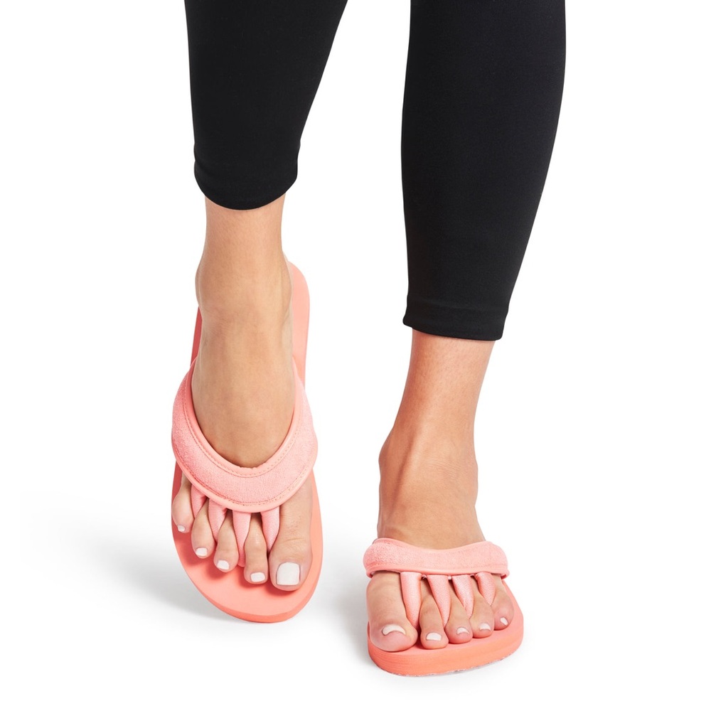 NWT Pedi Couture Pink/Salmon Toe Separator Sandals Size S (5-6)